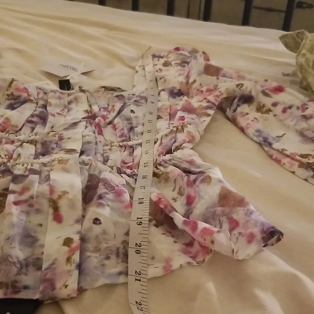 Flora Obscura X J.Crew Cinched Waist Top in Kaleidoscope Floral NWT